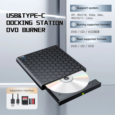 calidad  External CD DVD Burner USB 3.0 USB C CD-RW Drive DVD-RW Burner Writer Player fábrica