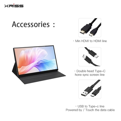 Venta al por mayor Monitor portátil de 15,6 pulgadas FHD 4K Touch no touch Monitor portátil de pantalla con puerto HDMI tipo-c
