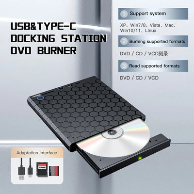 Grabador de CD-DVD externo USB 3.0 USB C Disco CD-RW Grabador de DVD-RW Grabador